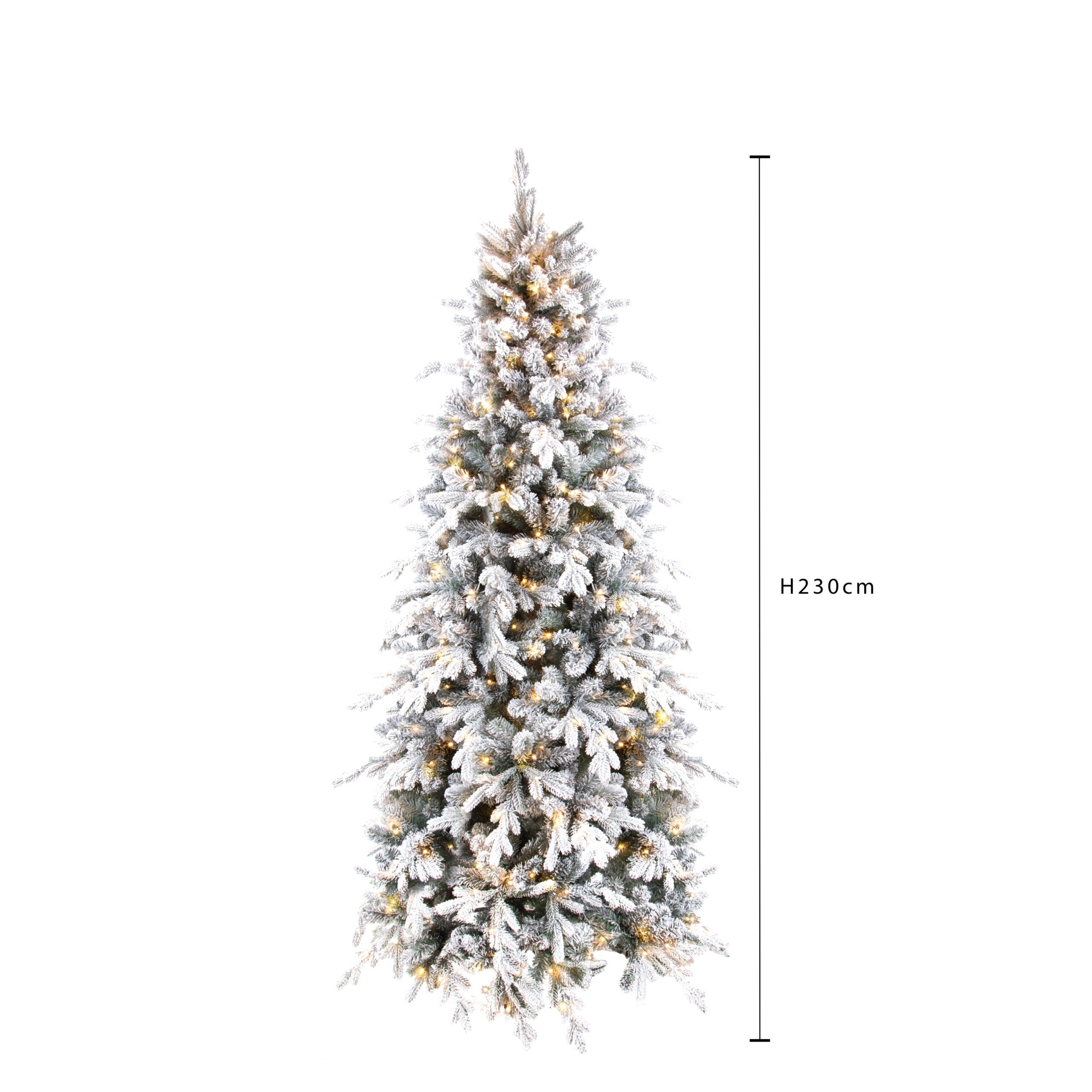 albero di natale cervino innevato 230 cm con 600 led – 1026 rami