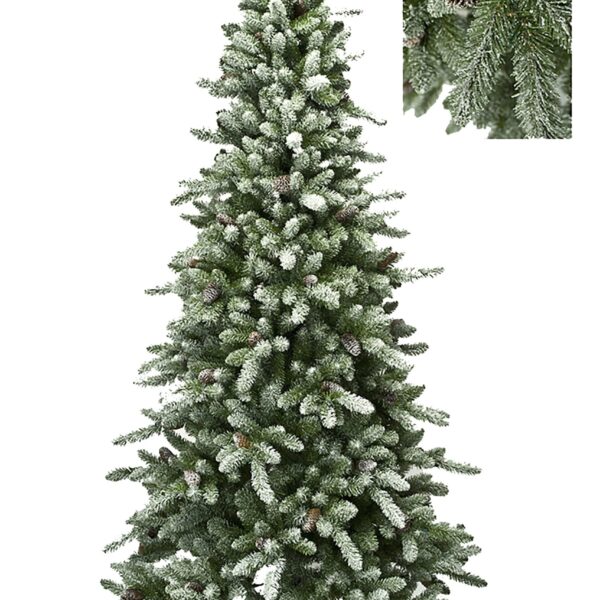 albero di natale abetone innevato con pigne 215 cm – 1399 rami pvc e pe (copia)