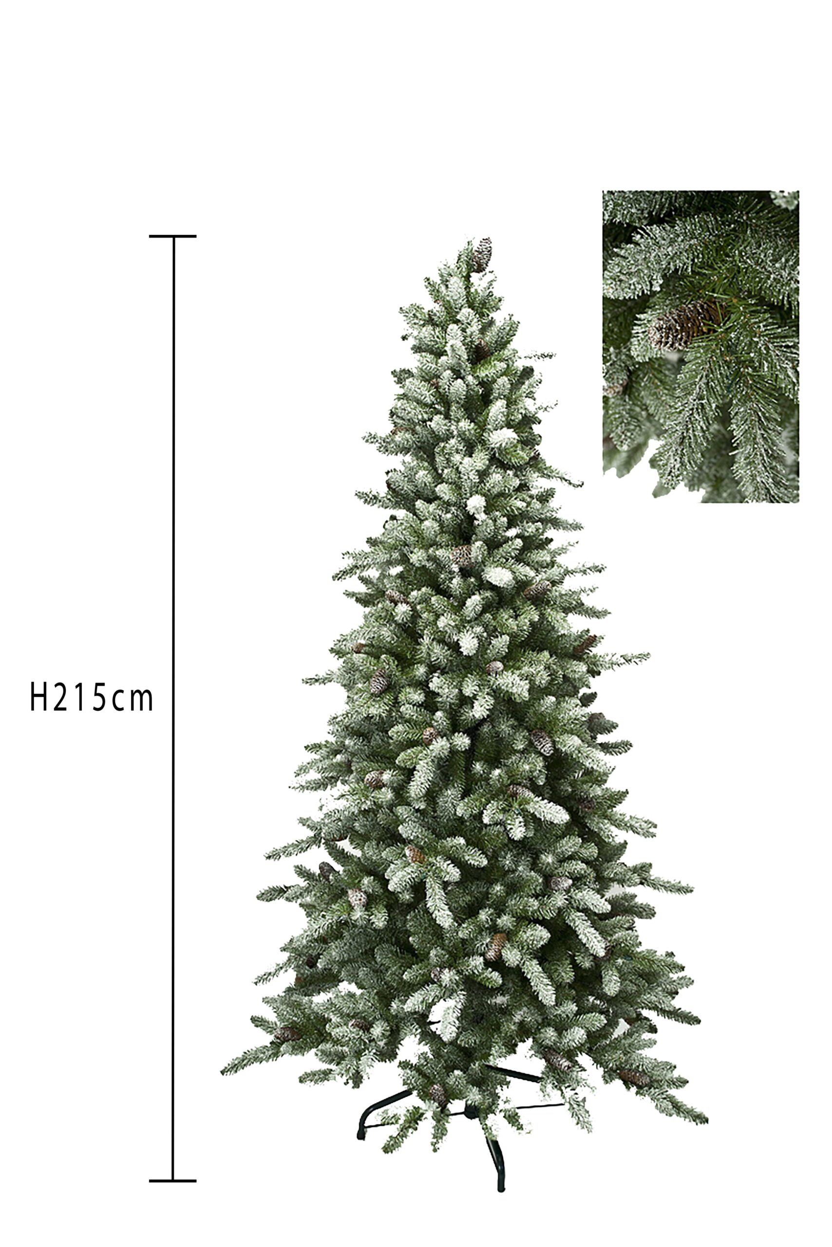 albero di natale abetone innevato con pigne 215 cm – 1399 rami pvc e pe (copia)