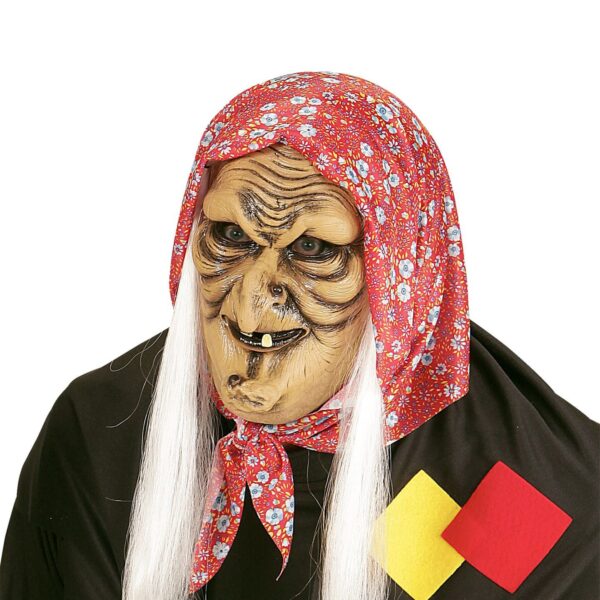 Maschera da Befana con Capelli Bianchi