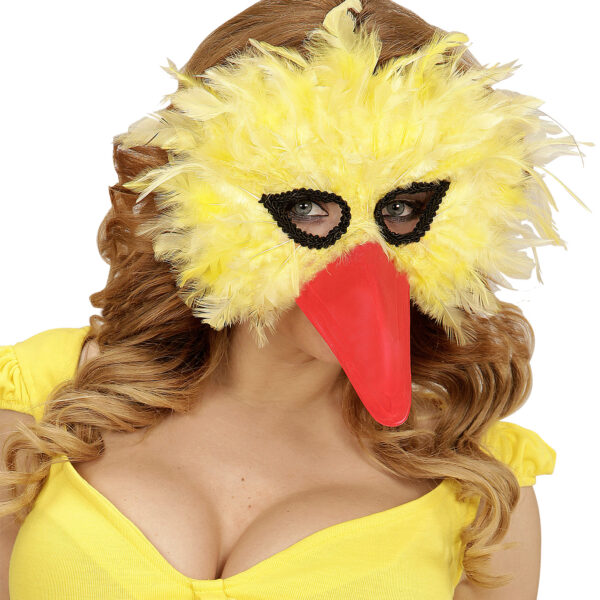 Maschera Gialla da Uccello in Piume