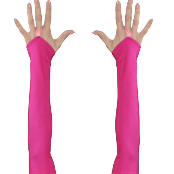 Guanti Scaldabraccia Rosa Fluorescente in Raso