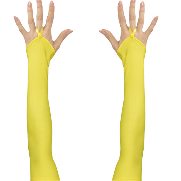 Guanti Scaldabraccia Giallo Fluorescente in Raso