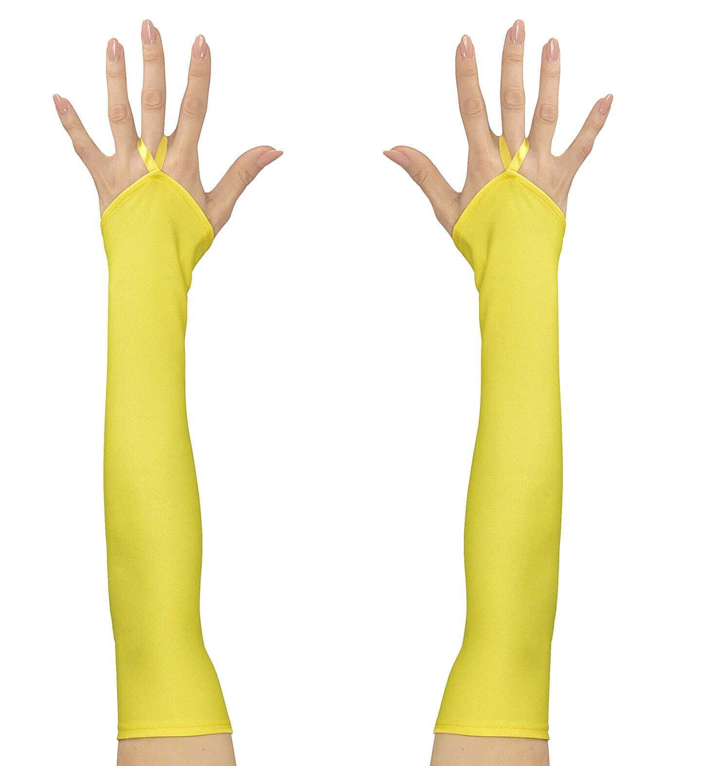 Guanti Scaldabraccia Giallo Fluorescente in Raso