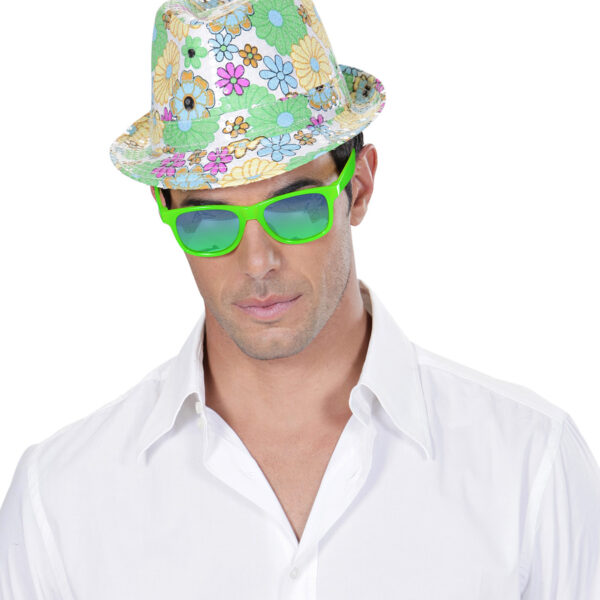 Cappello da Gangster con Fiori Colorati in Paillette