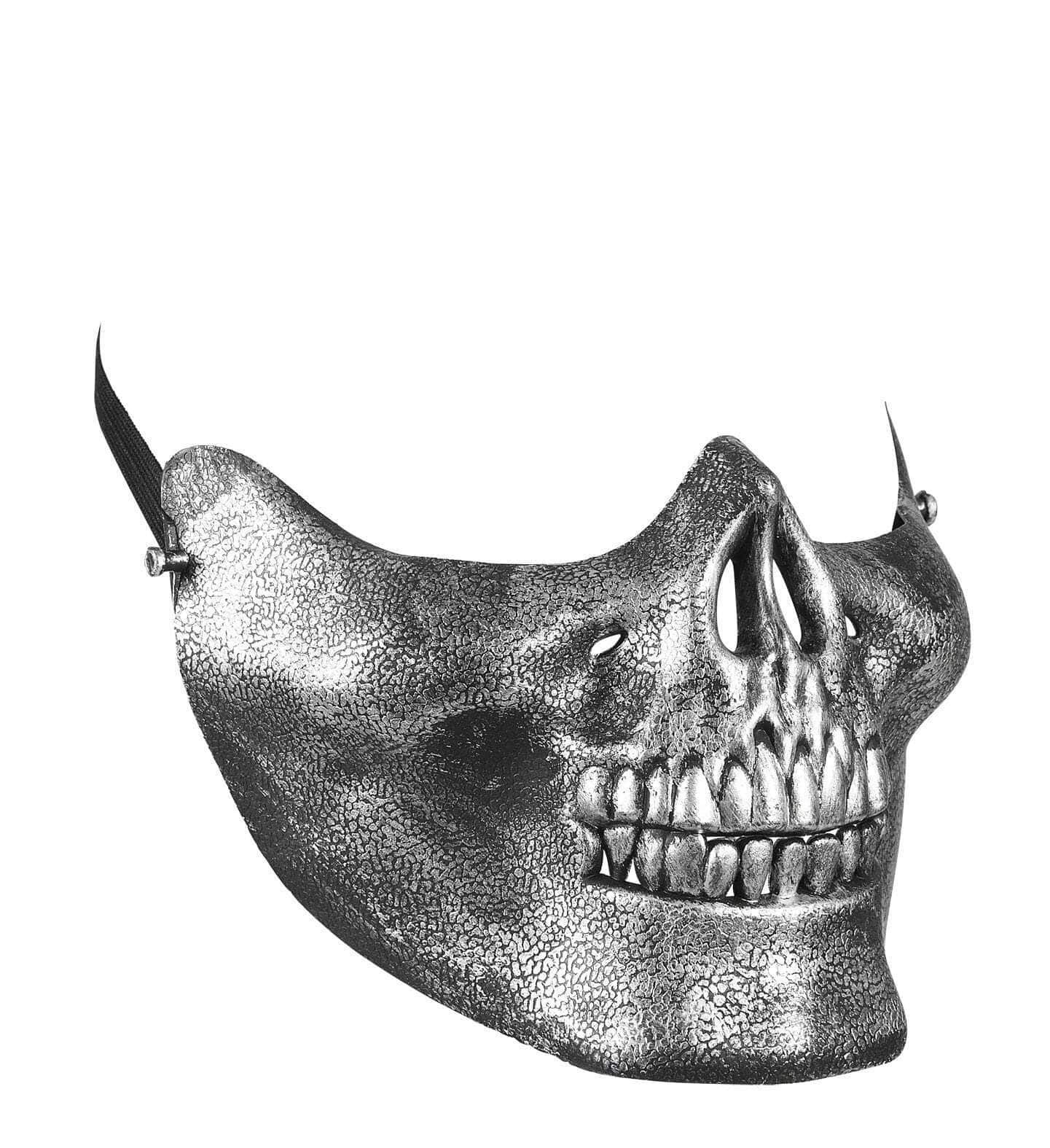 Maschera Mento Teschio Metallizzata