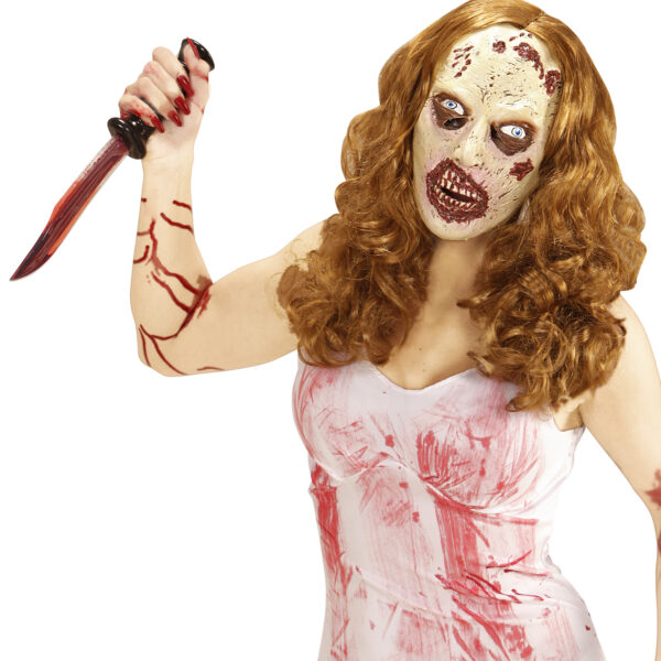 Maschera da Zombie con Parrucca da Donna