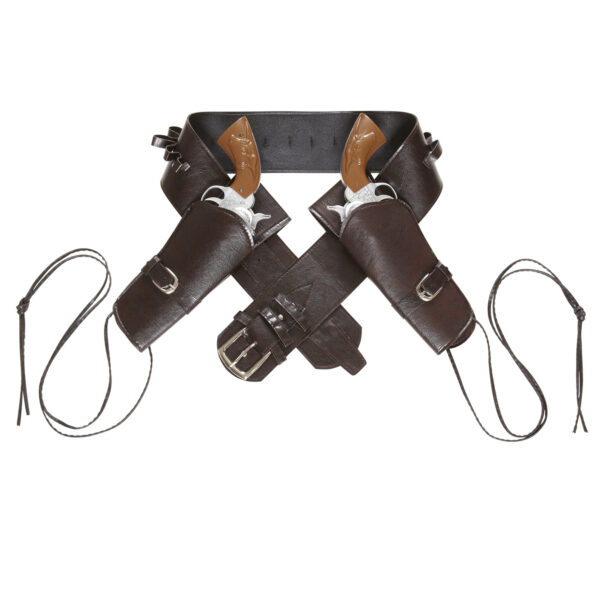 Cinturone Western Marrone con Doppia Fondina