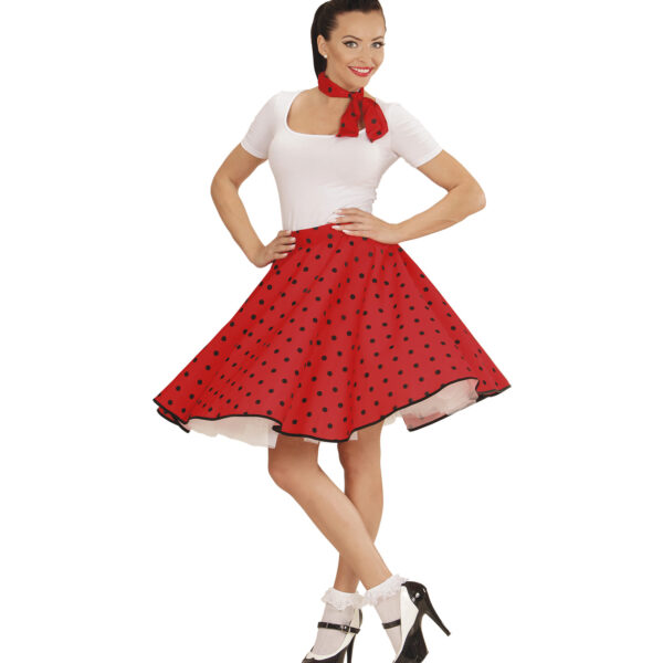Gonna e Foulard Rossa a Pois