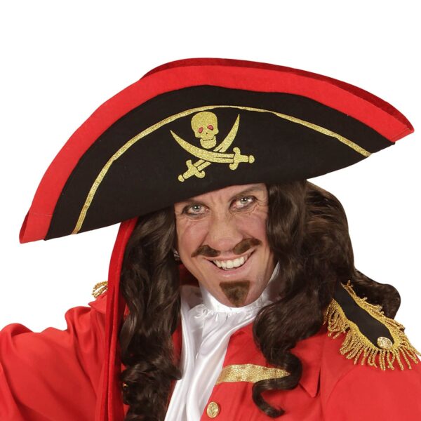 Cappello Tricorno Nero da Pirata