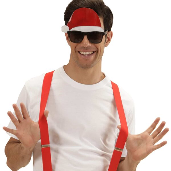 Occhiali Neri con Cappello di Babbo Natale