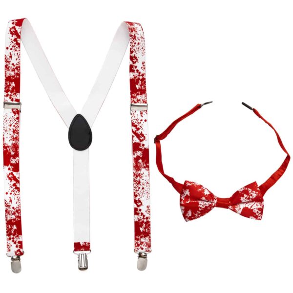 Set Bretelle e Papillon Bianchi Insanguinati