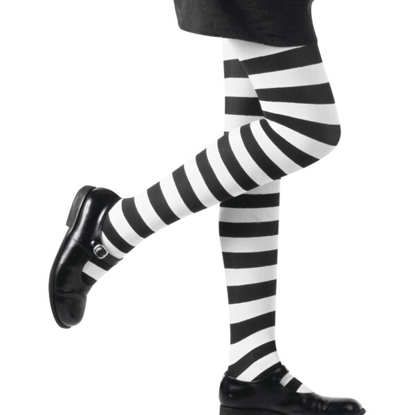 Collant a Righe Bianco Nero da Bambina