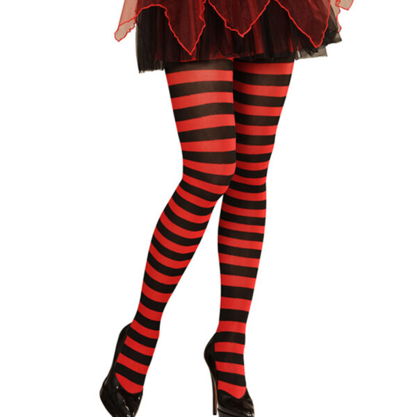 Collant Rigati Rosso-Nero