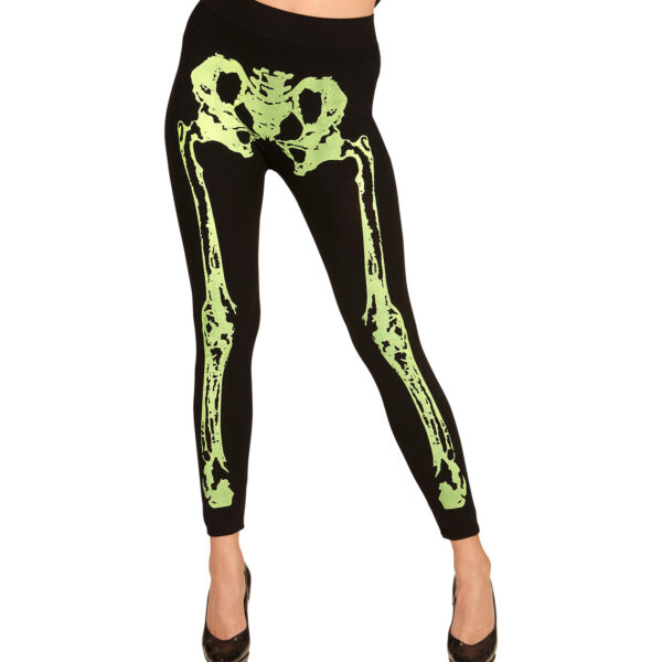 Leggings Verde Scheletro Fluorescente