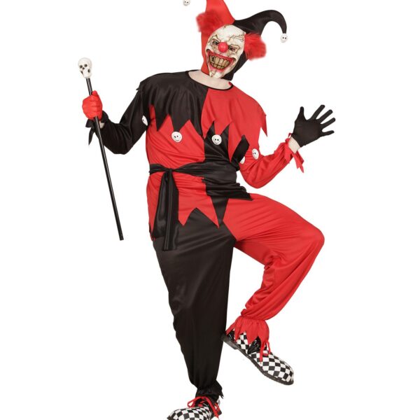 Costume da  Evil Jester Nero-Rosso