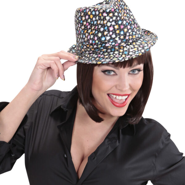 Cappello da Gangster Multicolore in Paillette