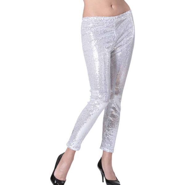 Leggings Argento con Paillette