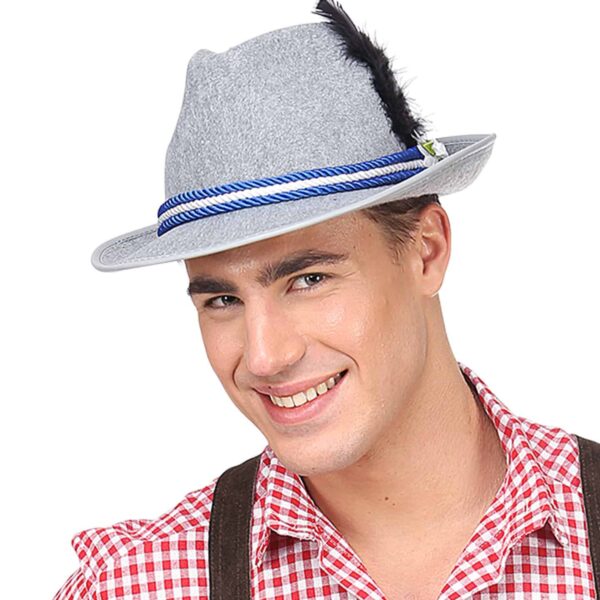 Cappello Grigio Tirolese con Piume