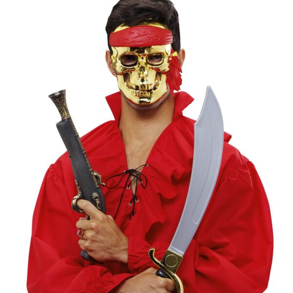 Maschera da Scheletro Pirata Oro
