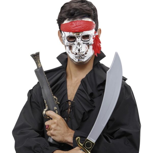 Maschera da Scheletro Pirata Argento