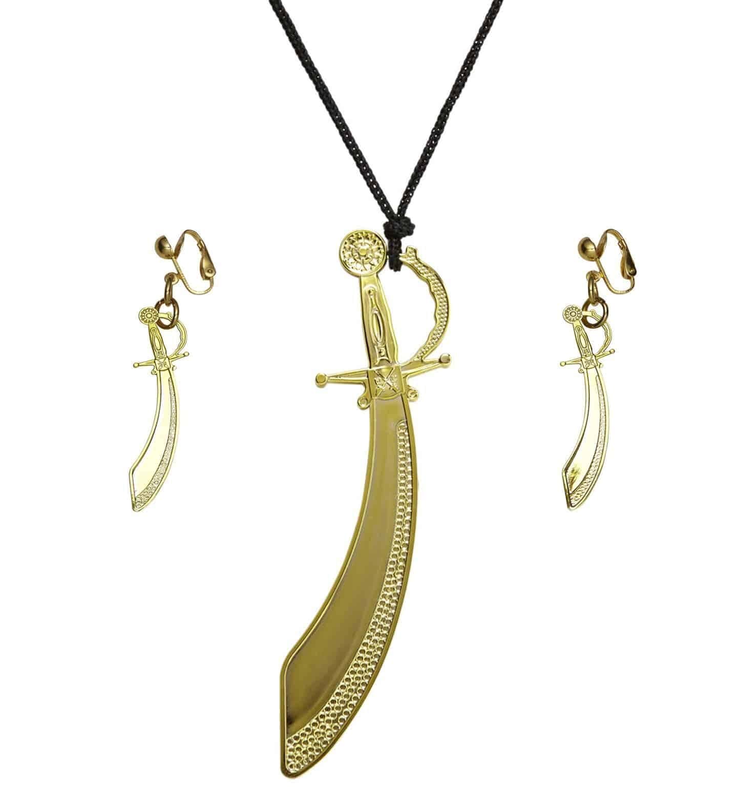 Set Collana e Orecchini Sciabola Pirata