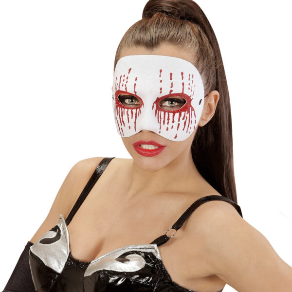 Maschera Bianca da Psycho con Occhi Sanguinanti