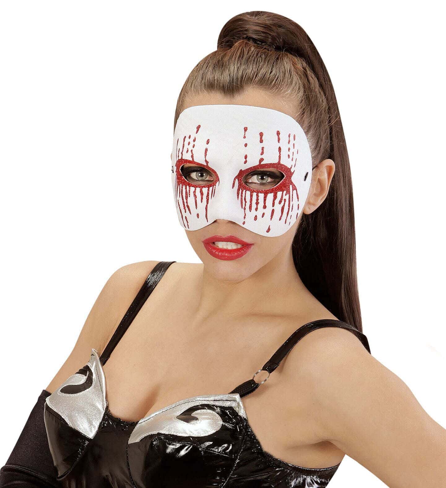 Maschera Bianca da Psycho con Occhi Sanguinanti