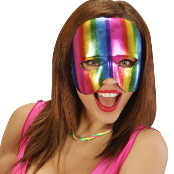 Maschera Senza Mento Arcobaleno Metallizzato