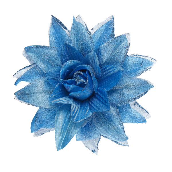 Molletta per Capelli Fiore Azzurro Glitter