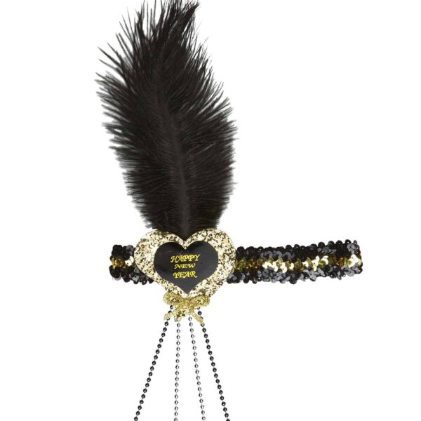 Fascia Nera in Paillette con Cuore Oro
