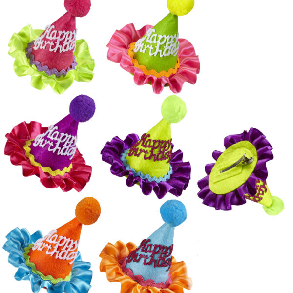 Molletta per Capelli Happy Birthday Fluorescente Colori Assortiti