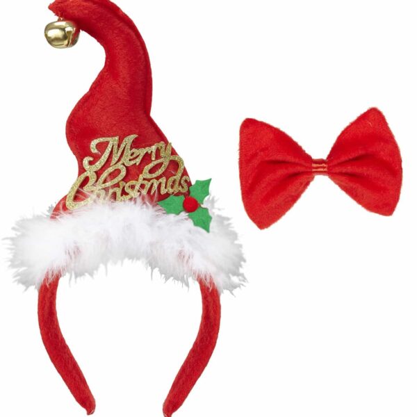 Mini Cappello da Babbo Natale con Papillon