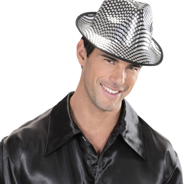 Cappello da Gangster Argento in Paillette