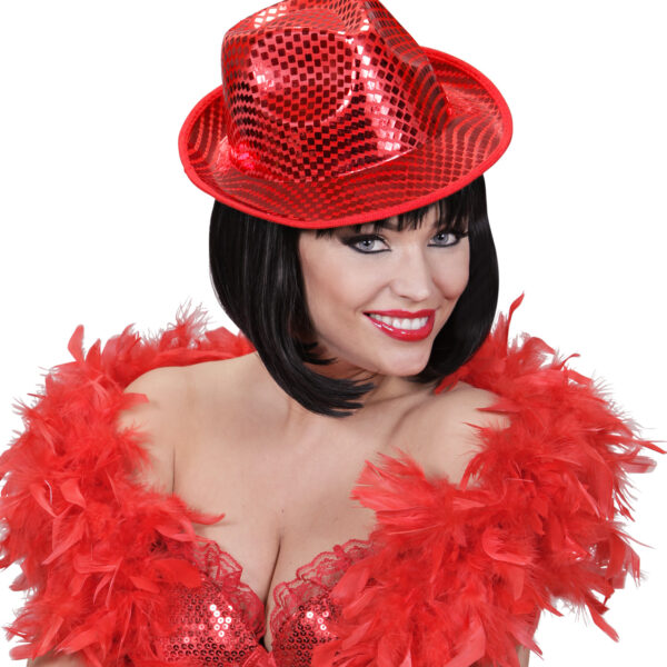 Cappello da Gangster Rosso in Paillette