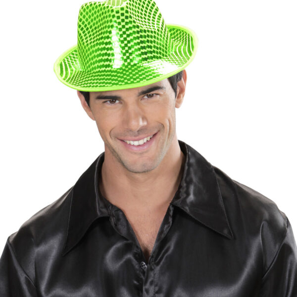 Cappello da Gangster Verde in Paillette