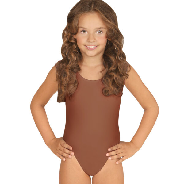 Body Marrone Senza Maniche per Bambine