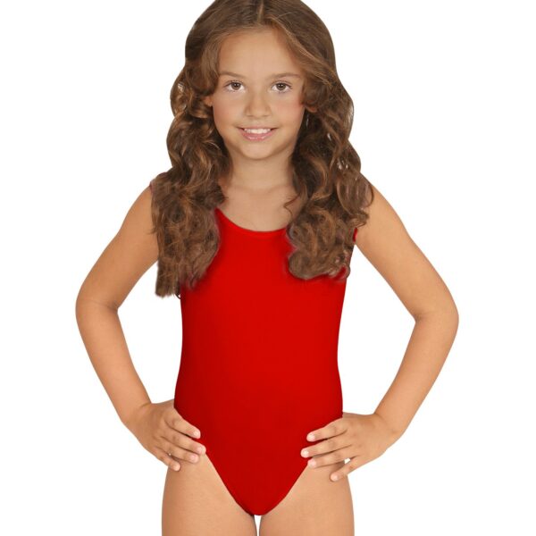 Body Rosso Senza Maniche per Bambine