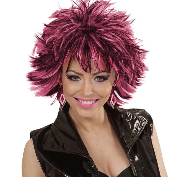 Parrucca Nero Rosa Funky