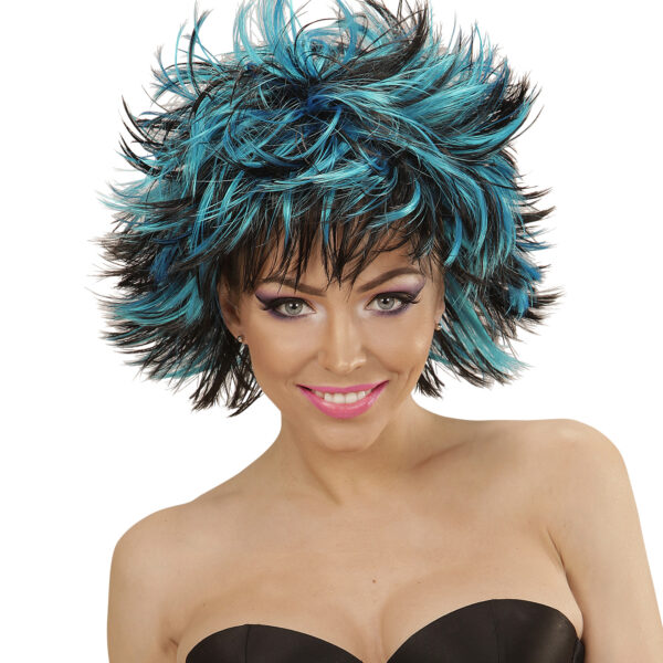 Parrucca Nero Blu Funky
