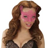 Maschera Rosa in Pizzo Fluorescente