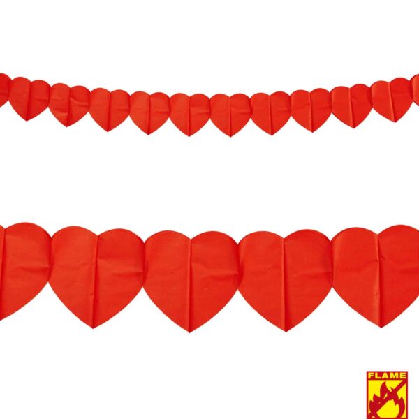 Festone in Carta con Cuori Rossi