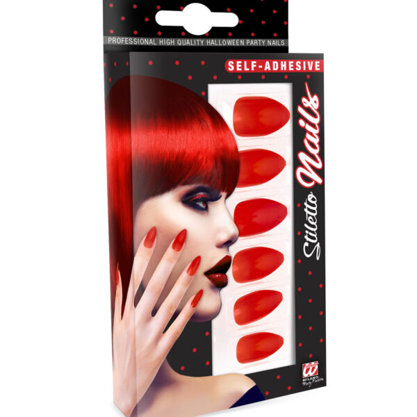 Unghie Finte Stiletto Rosse