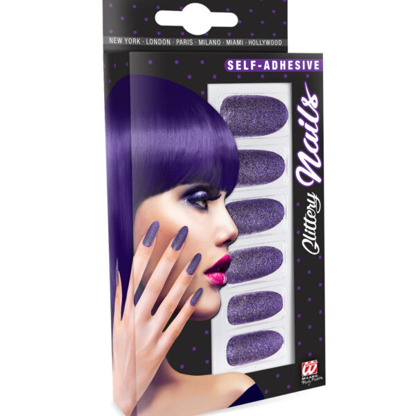 Unghie Finte Viola Luccicanti