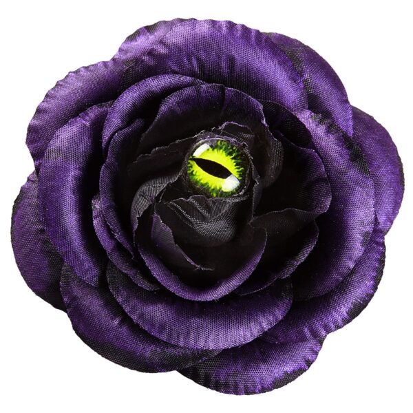 Spilla per Capelli con Rosa Viola e Occhio di Gatto