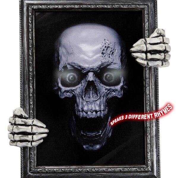 Quadro Horror con Teschio Animato Parlante e Luminoso