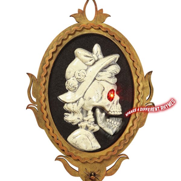 Quadro Horror con Scheletro di Dama Animato Parlante e Luminoso