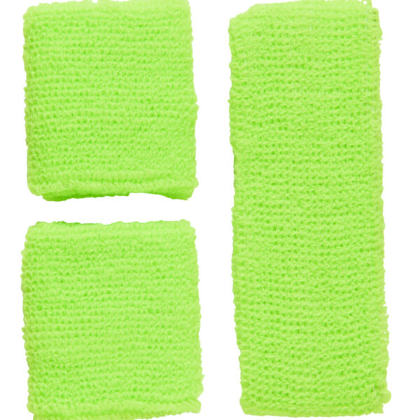Set Fascia e Polsini Verde Fluorescente