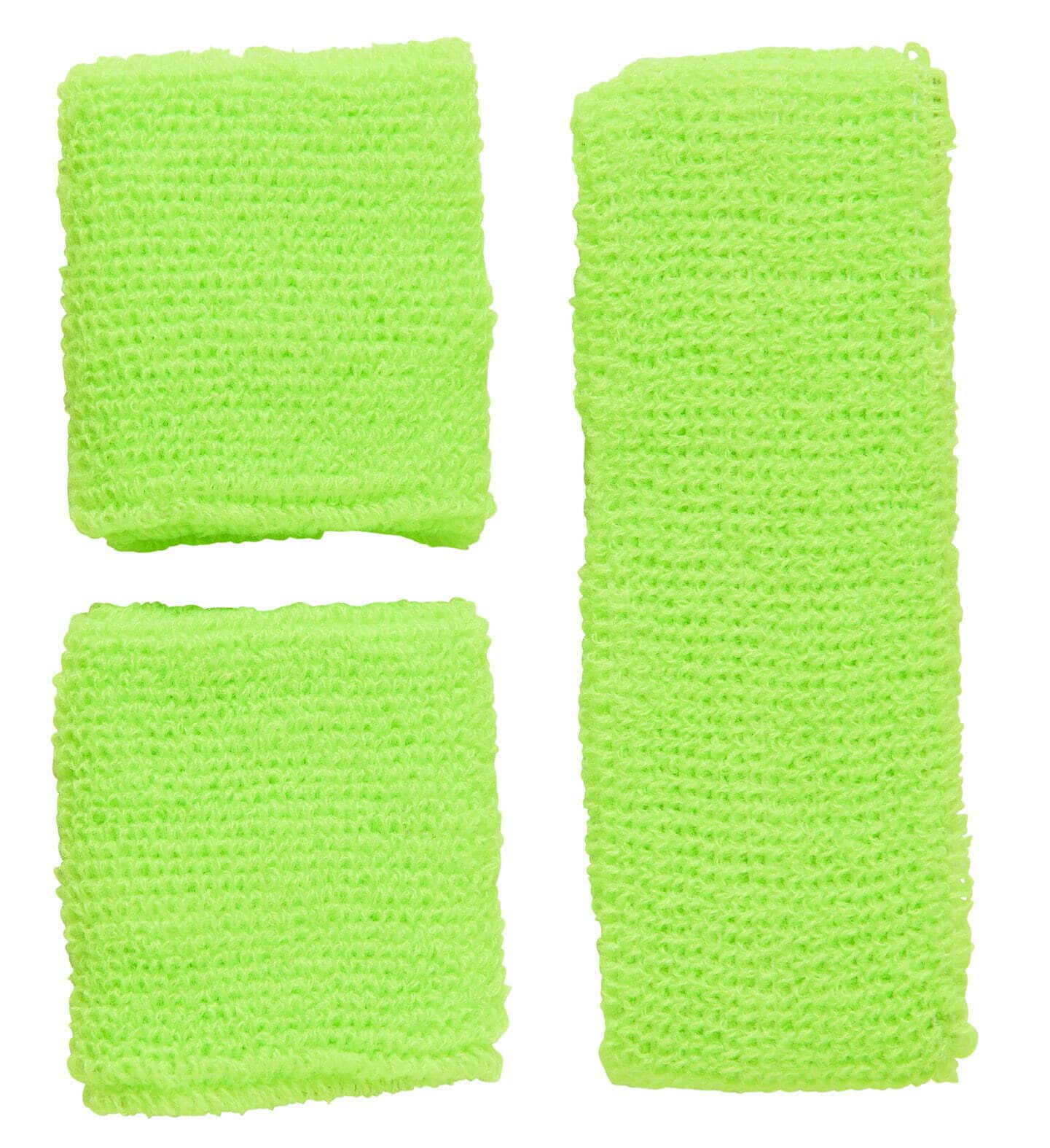 Set Fascia e Polsini Verde Fluorescente