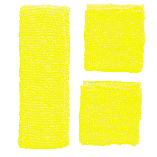 Set Fascia e Polsini Giallo Fluorescente